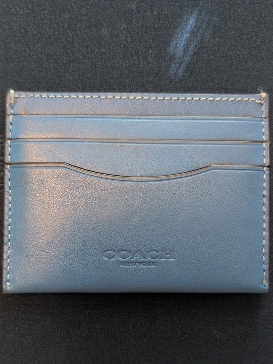 Coach Accessories - Coach Light Blue Leather Card & ID Case